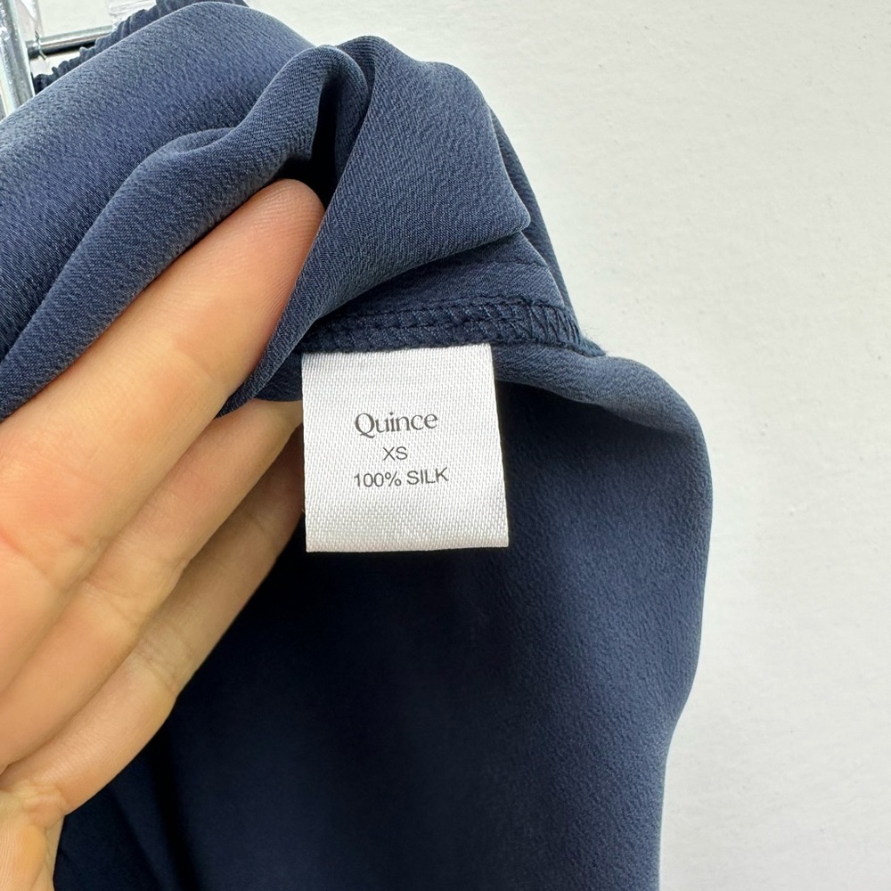 ⛔️SOLD⛔️Quince Indigo Blue 100% Washable Silk Pajama Shorts Size XS - Picture 7 of 9